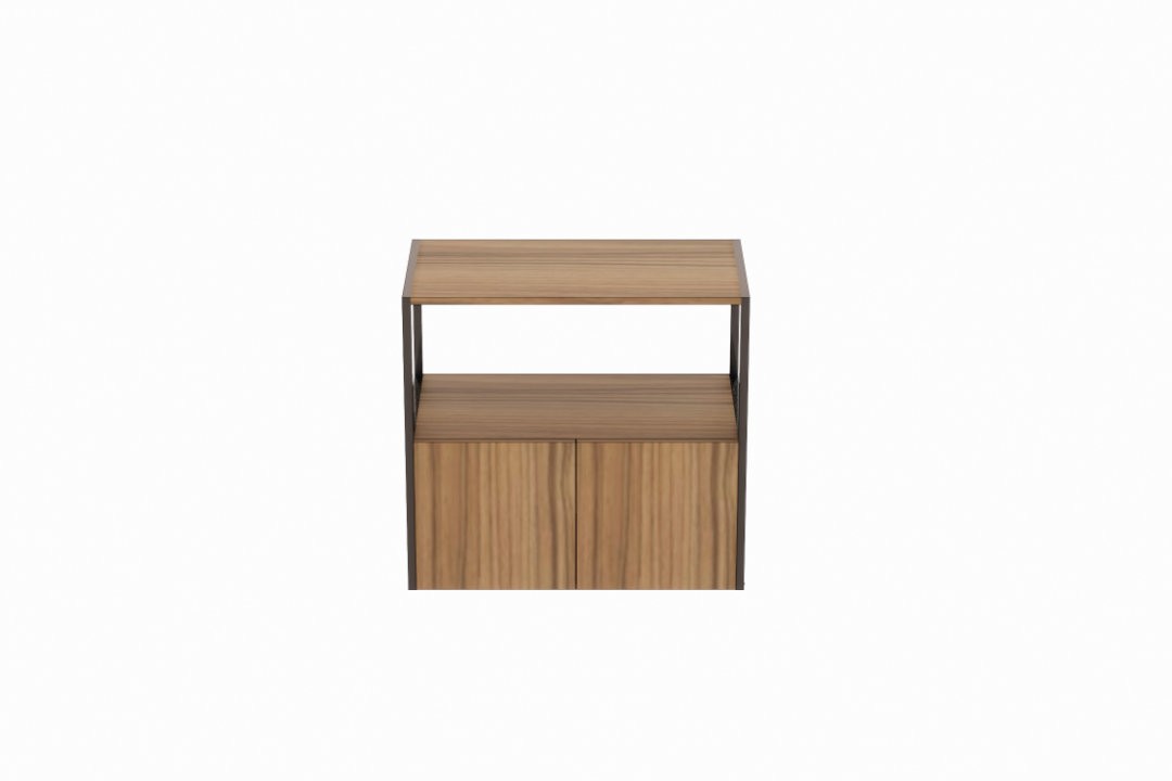 Estante baixa industrial com portas 80 cm Soho